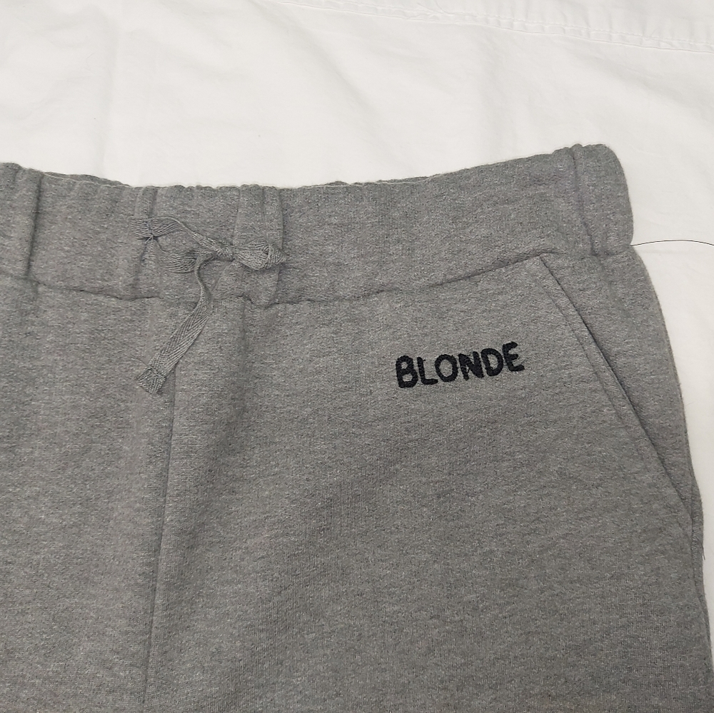 Brunette The Label Gray 'BLONDE' Track Joggers